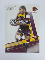 NRL 2012 Dynasty Base Card #6 Petero Civoniceva Brisbane Broncos