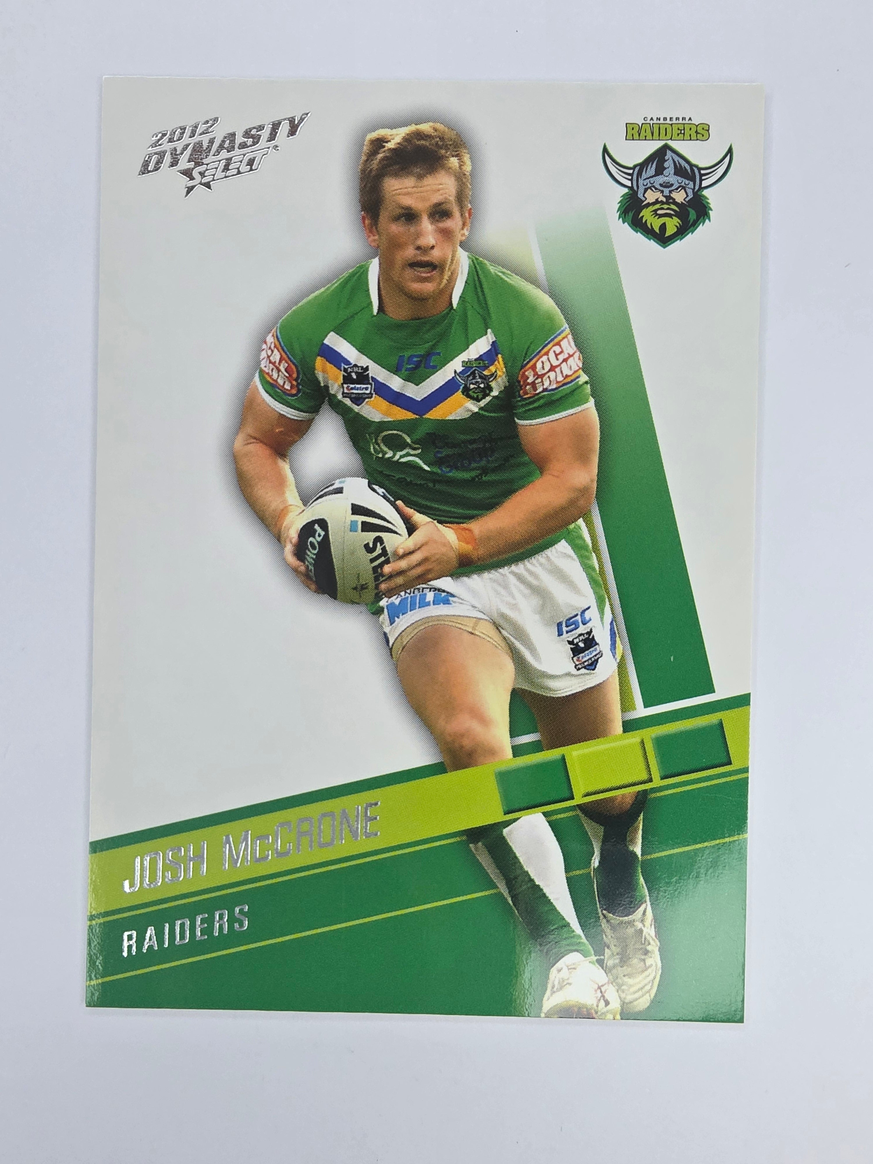 NRL 2012 Dynasty Base Card #24 Josh McCrone Canberra Raiders