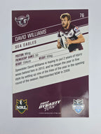 NRL 2012 Dynasty Base Card #76 David Williams Manly Warringah Sea Eagles