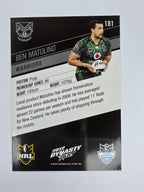 NRL 2012 Dynasty Base Card #181 Ben Matulino New Zealand Warriors