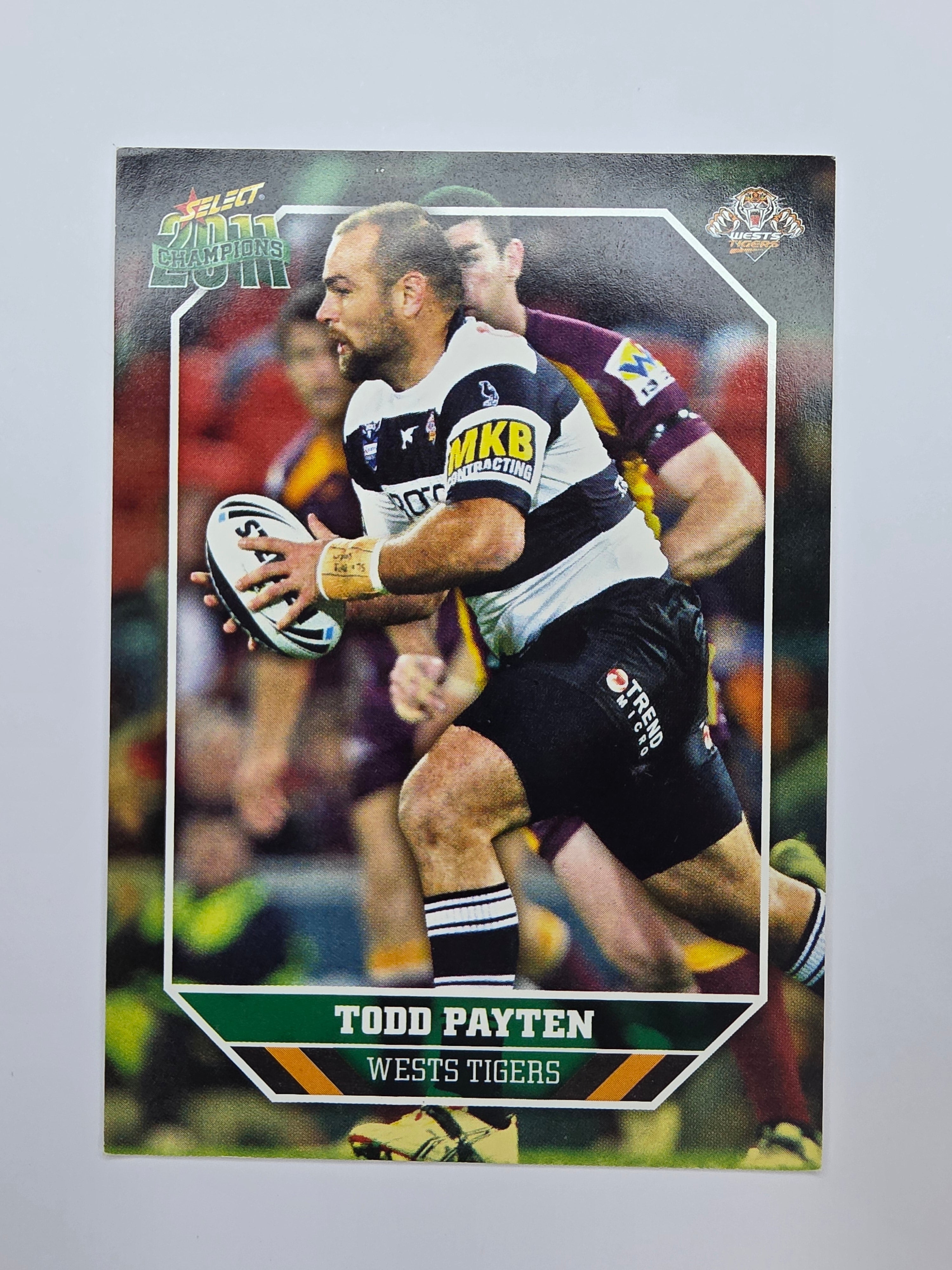 NRL 2011 Champions Base Card #196 Todd Payten Wests Tigers