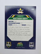 NRL 2011 Champions Base Card #112 Matthew Scott North Queensland Cowboys