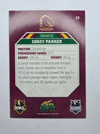 NRL 2011 Champions Base Card #12 Corey Parker Brisbane Broncos