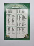 NRL 2011 Champions Base Card #1 Checklist #1