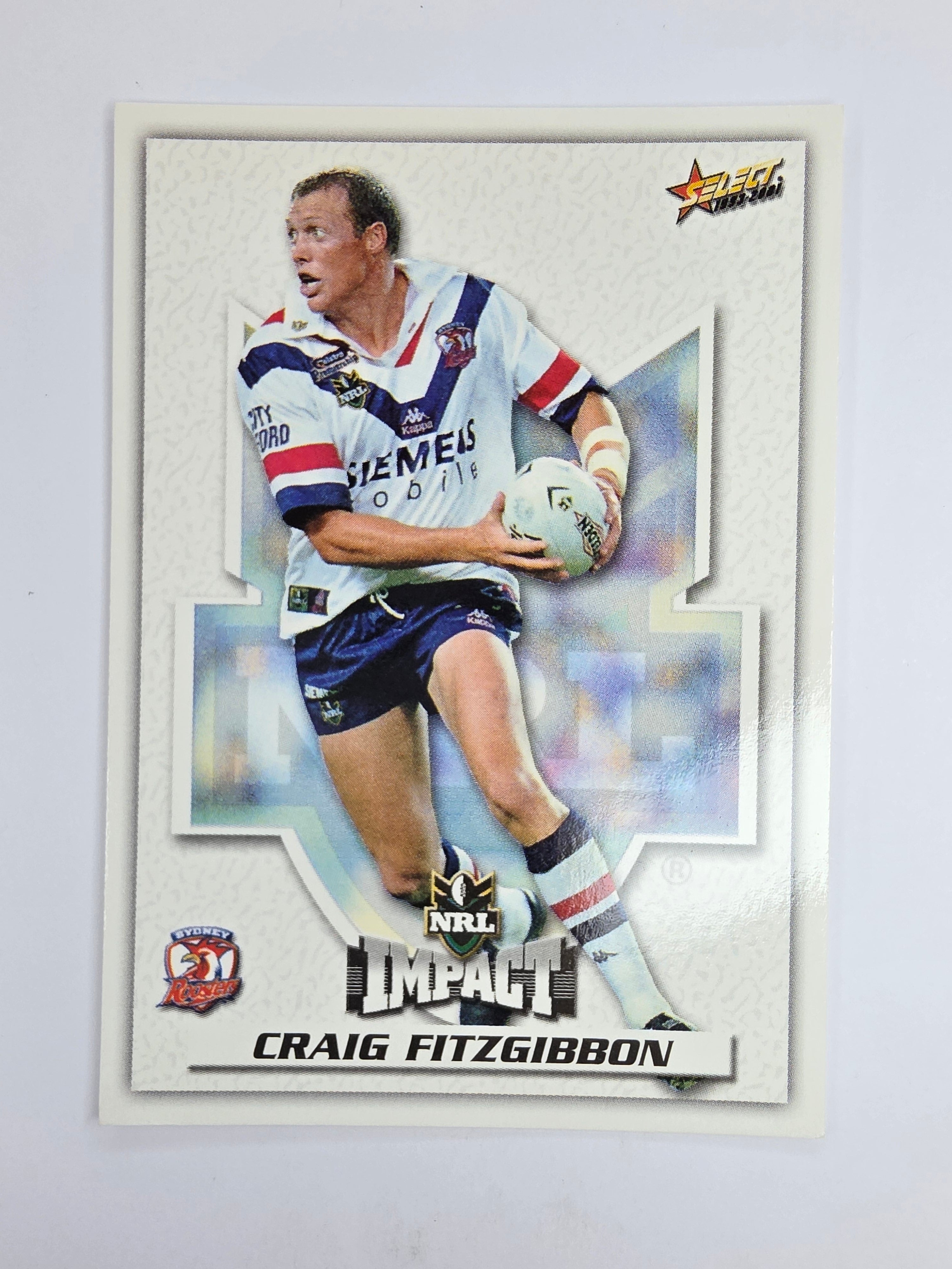 NRL 2001 Impact Base Card #18 Craig Fitzgibbon Sydney Roosters