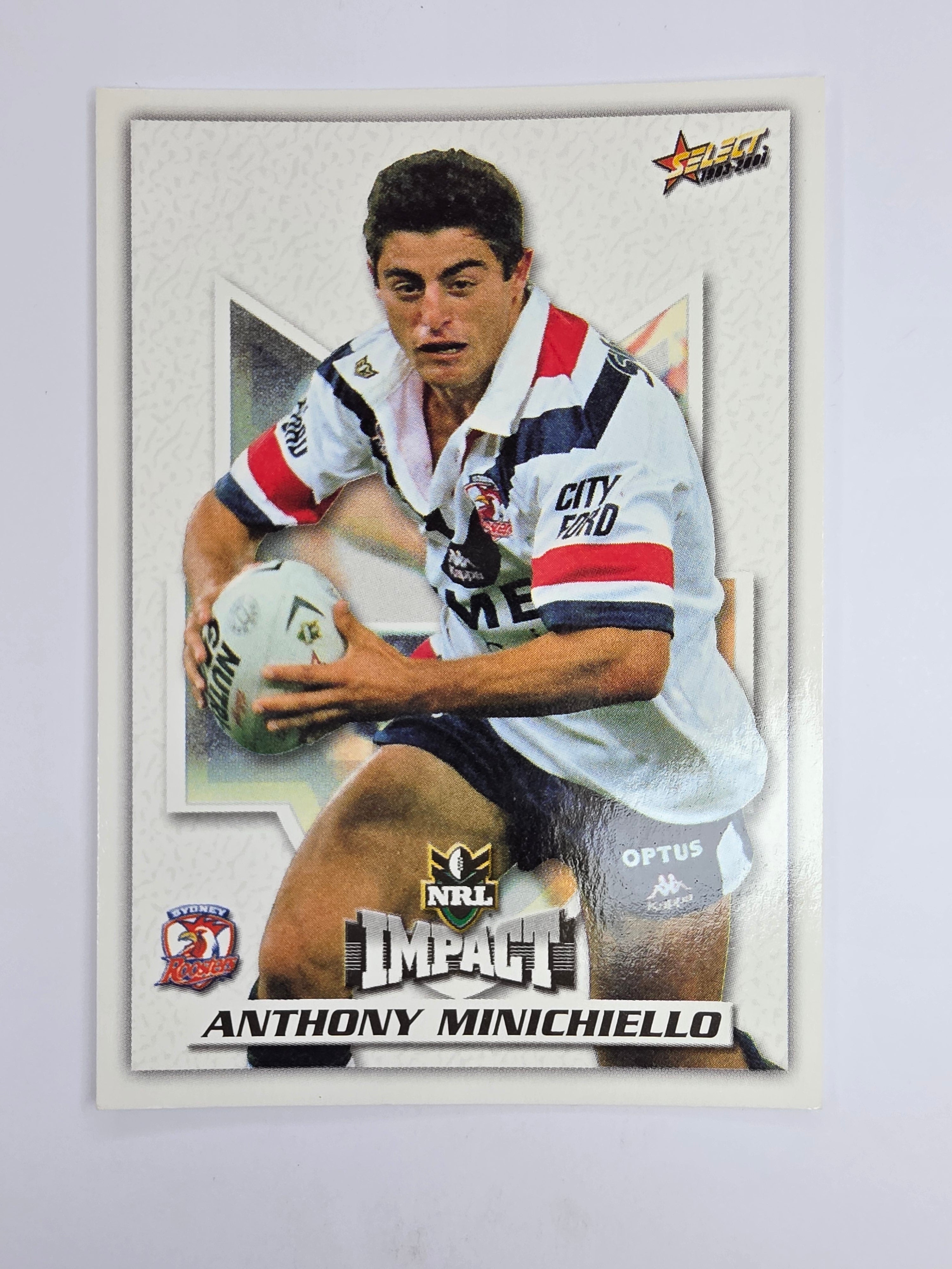 NRL 2001 Impact Base Card #21 Anthony Minichiello Sydney Roosters