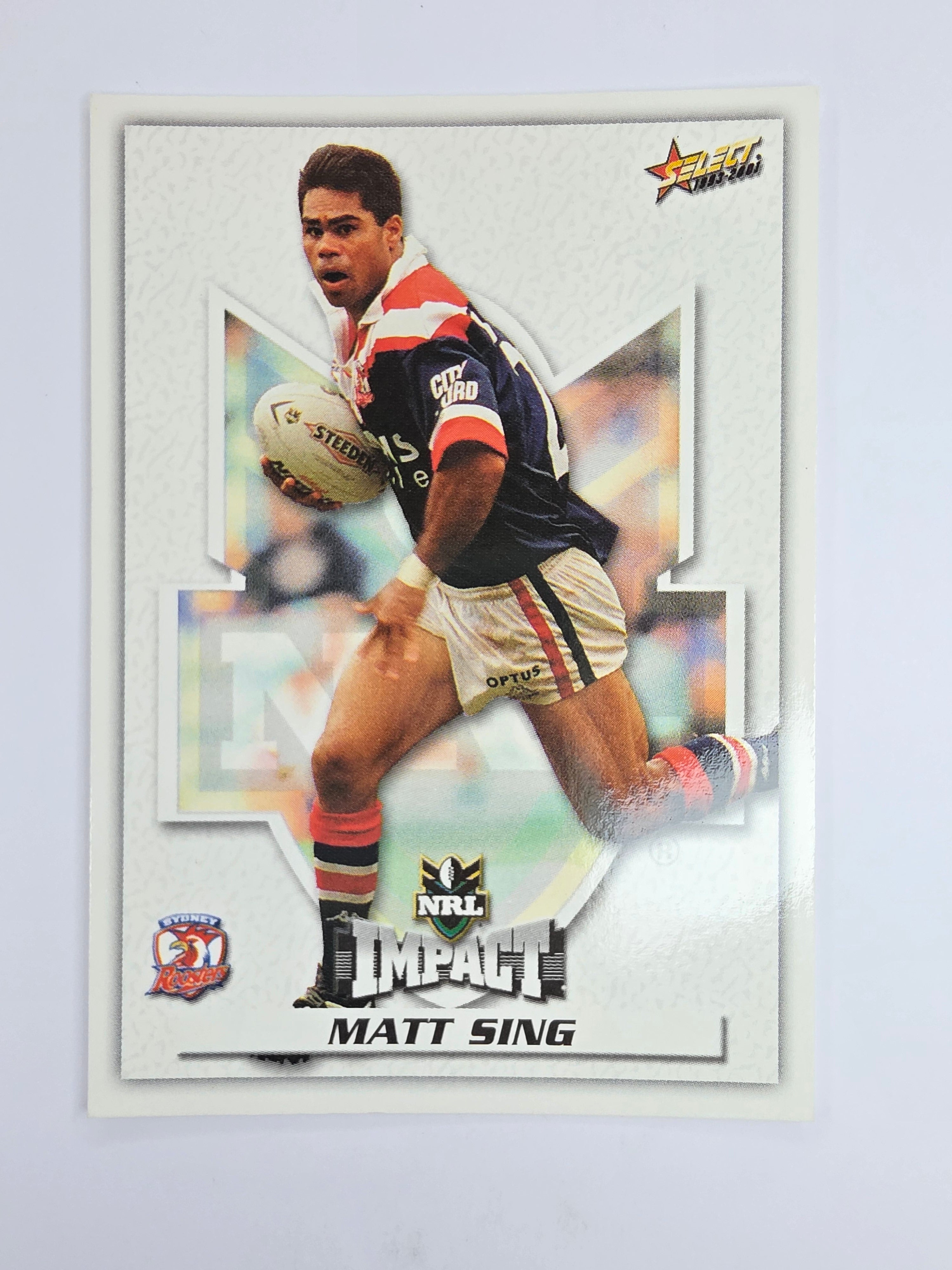 NRL 2001 Impact Base Card #25 Matt Sing Sydney Roosters