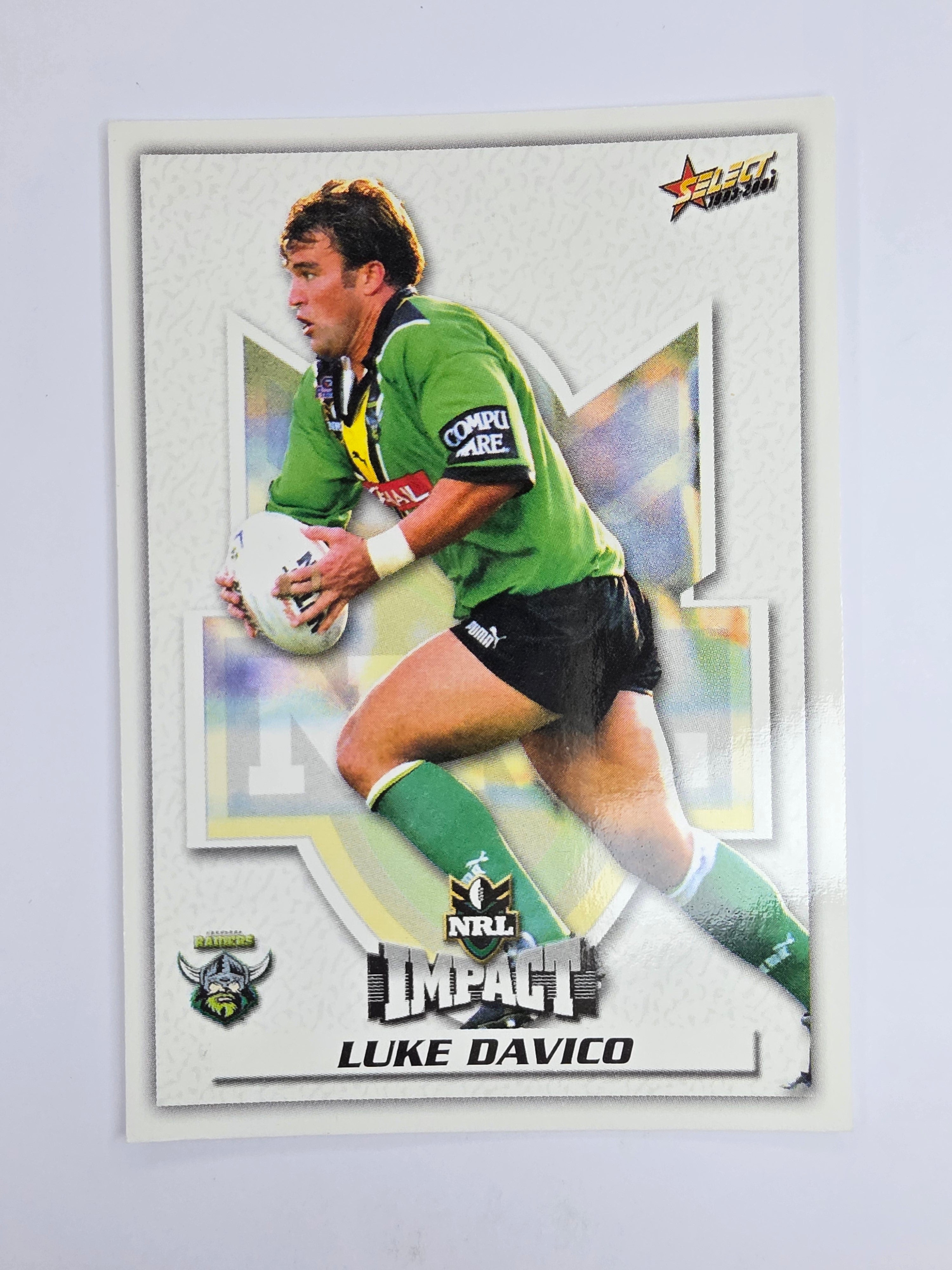 NRL 2001 Impact Base Card #54 Luke Davico Canberra Raiders
