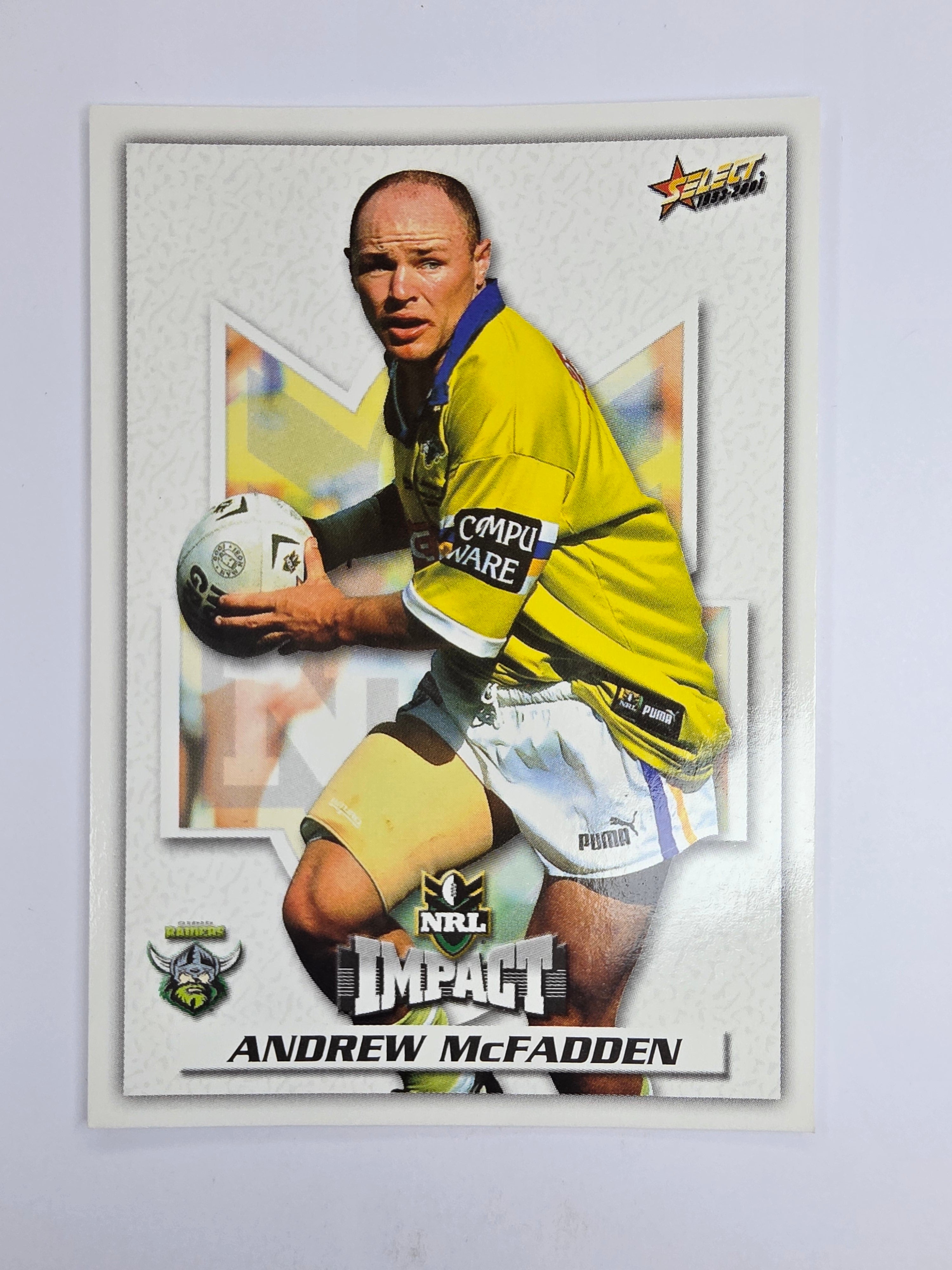 NRL 2001 Impact Base Card #56 Andrew McFadden Canberra Raiders