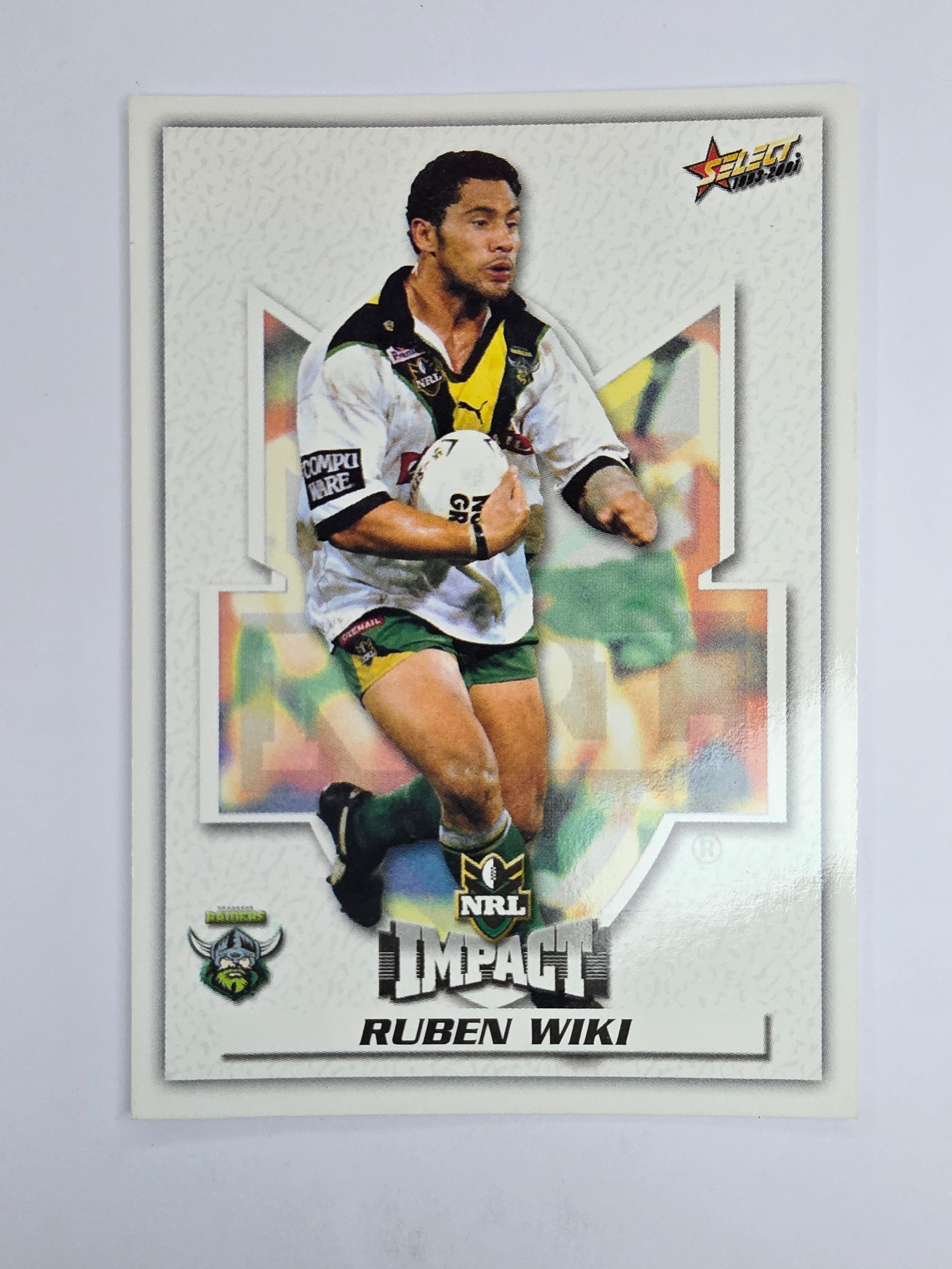 NRL 2001 Impact Base Card #61 Ruben Wiki Canberra Raiders
