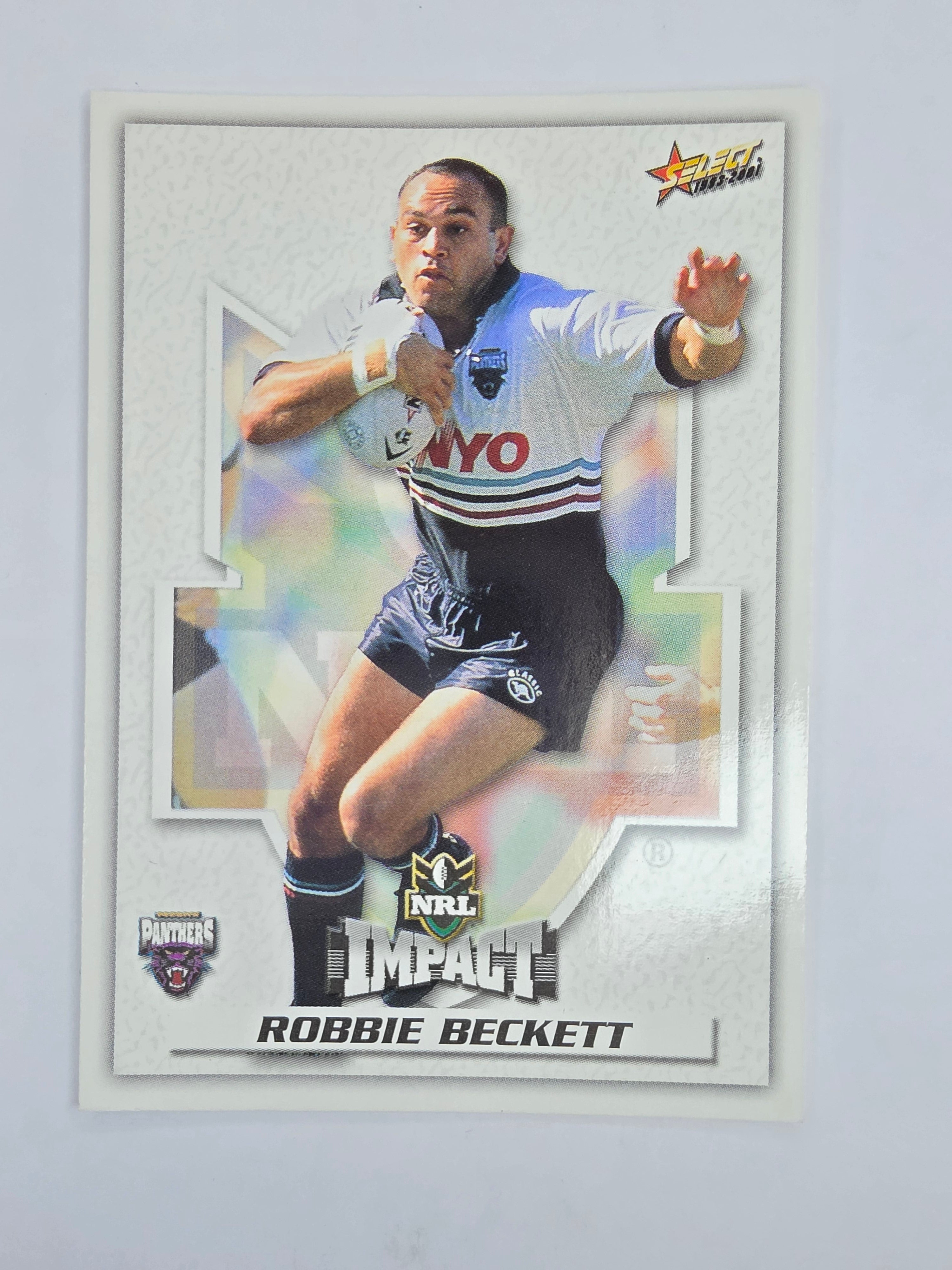 NRL 2001 Impact Base Card #66 Robbie Beckett Penrith Panthers