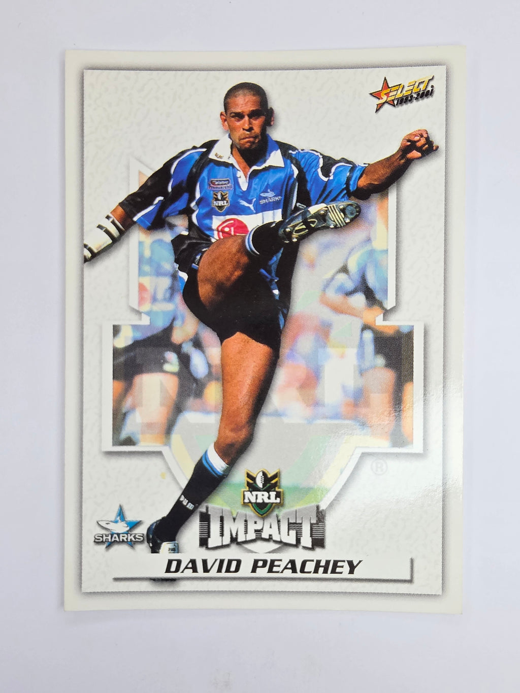 NRL 2001 Impact Base Card #85 David Peachey Cronulla Sutherland Sharks