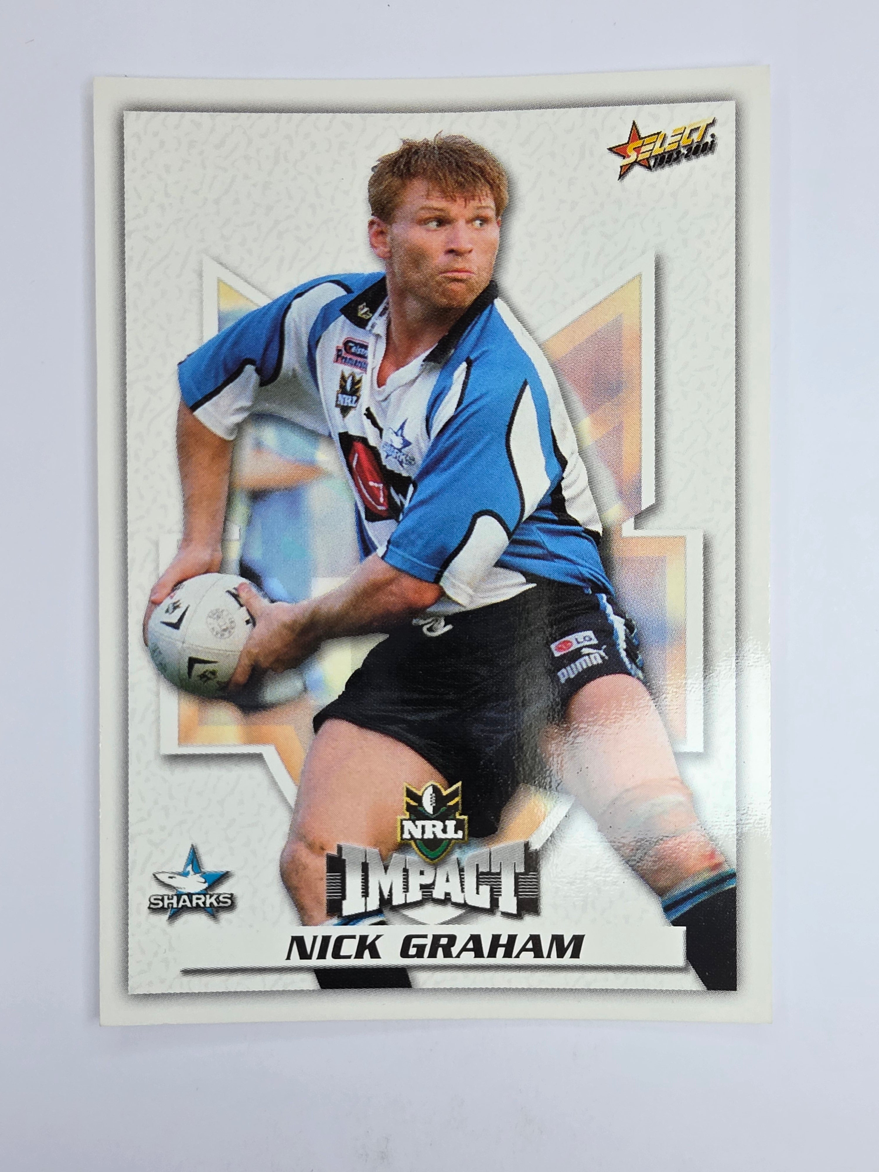 NRL 2001 Impact Base Card #88 Nick Graham Cronulla Sutherland Sharks
