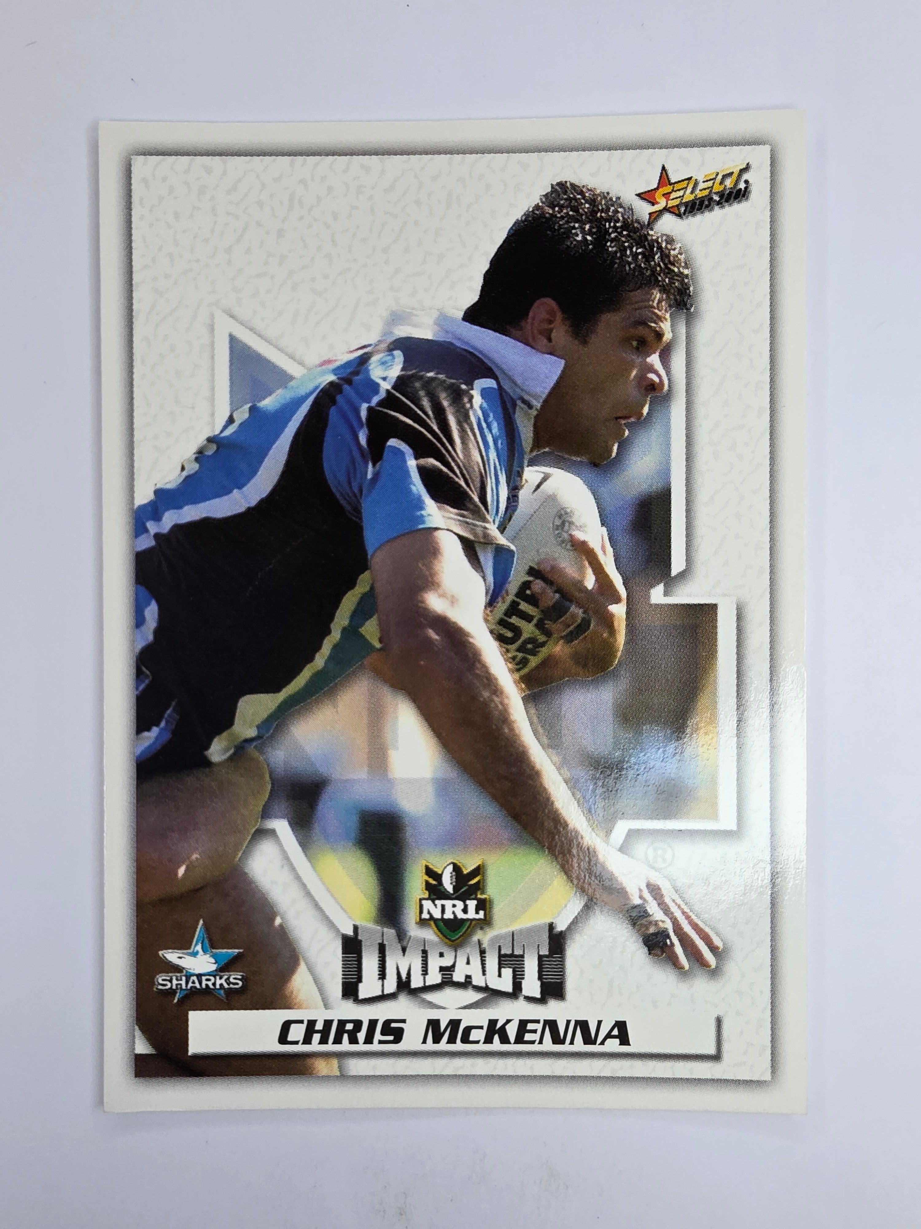 NRL 2001 Impact Base Card #90 Chris McKenna Cronulla Sutherland Sharks