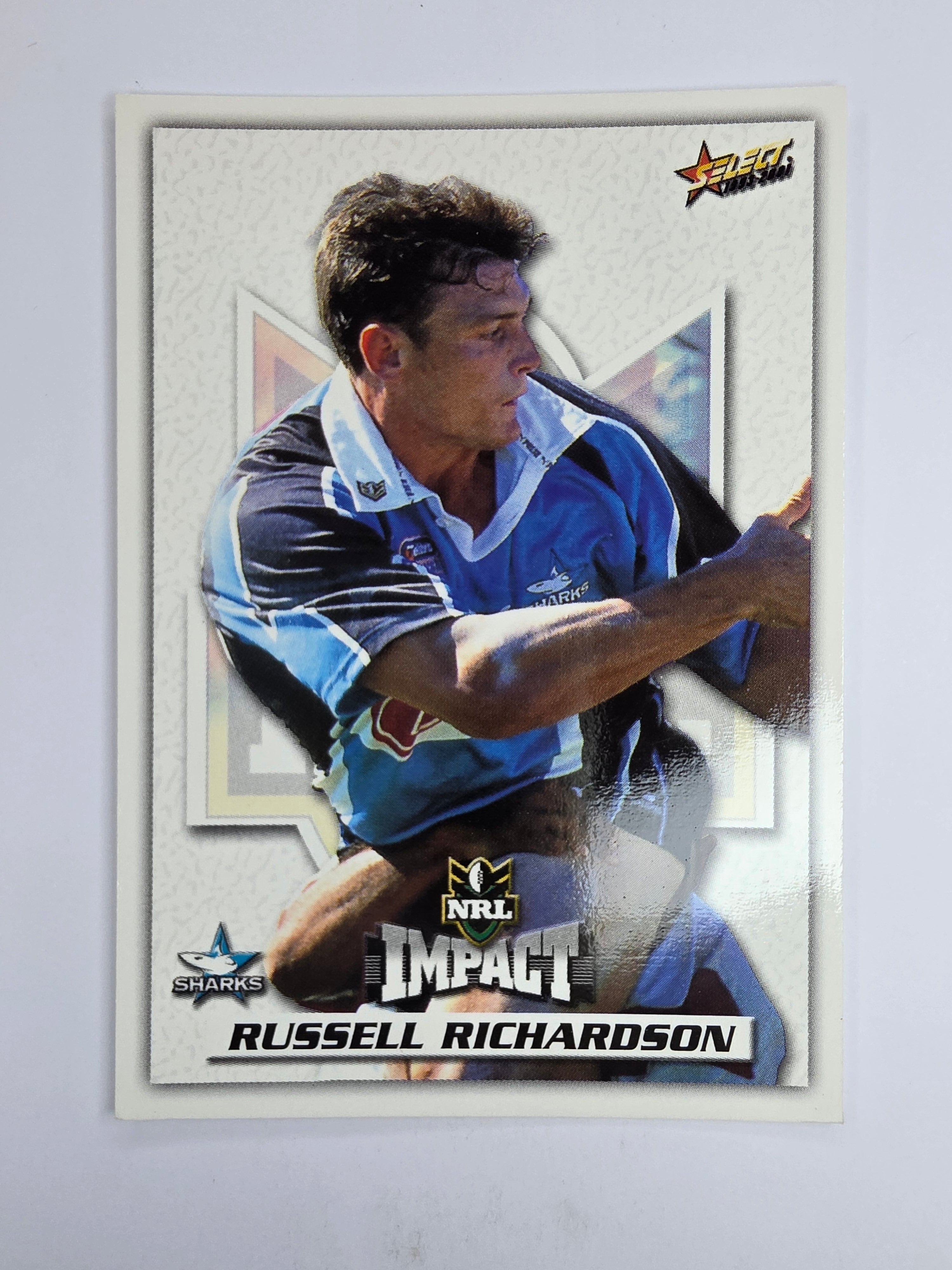 NRL 2001 Impact Base Card #91 Russell Richardson Cronulla Sutherland Sharks
