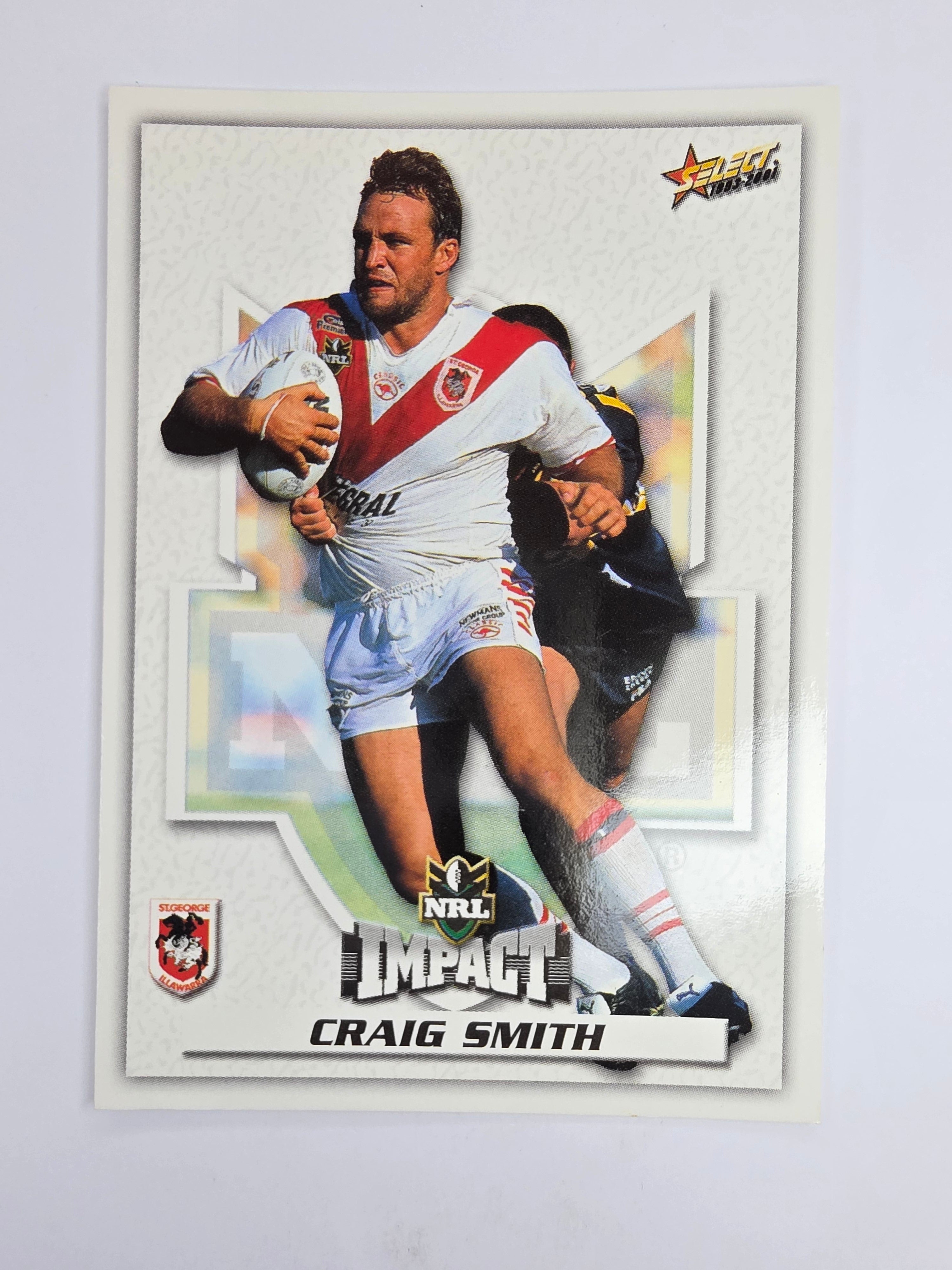 NRL 2001 Impact Base Card #96 Craig Smith St George Illawarra Dragons