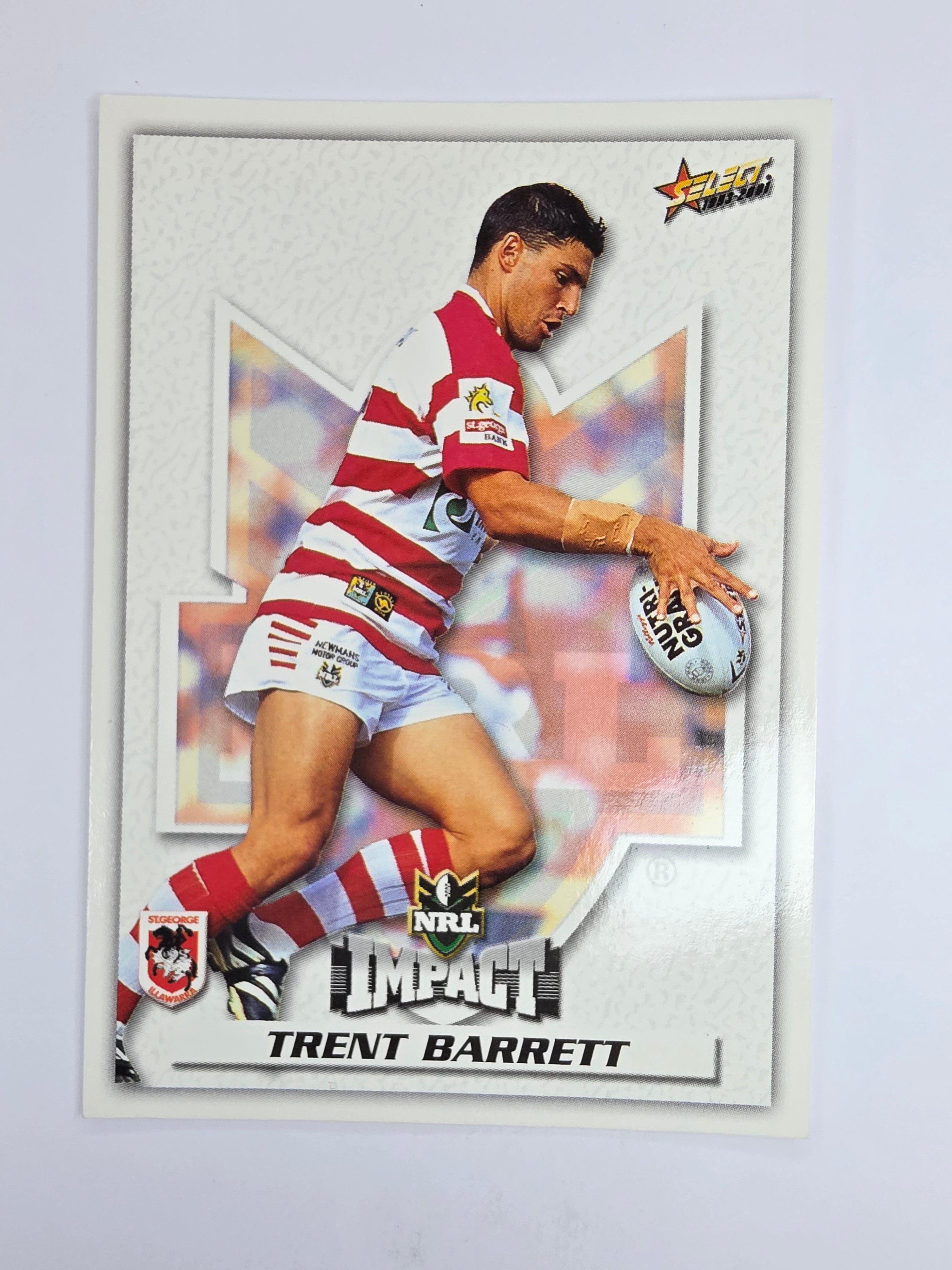 NRL 2001 Impact Base Card #97 Trent Barrett St George Illawarra Dragons