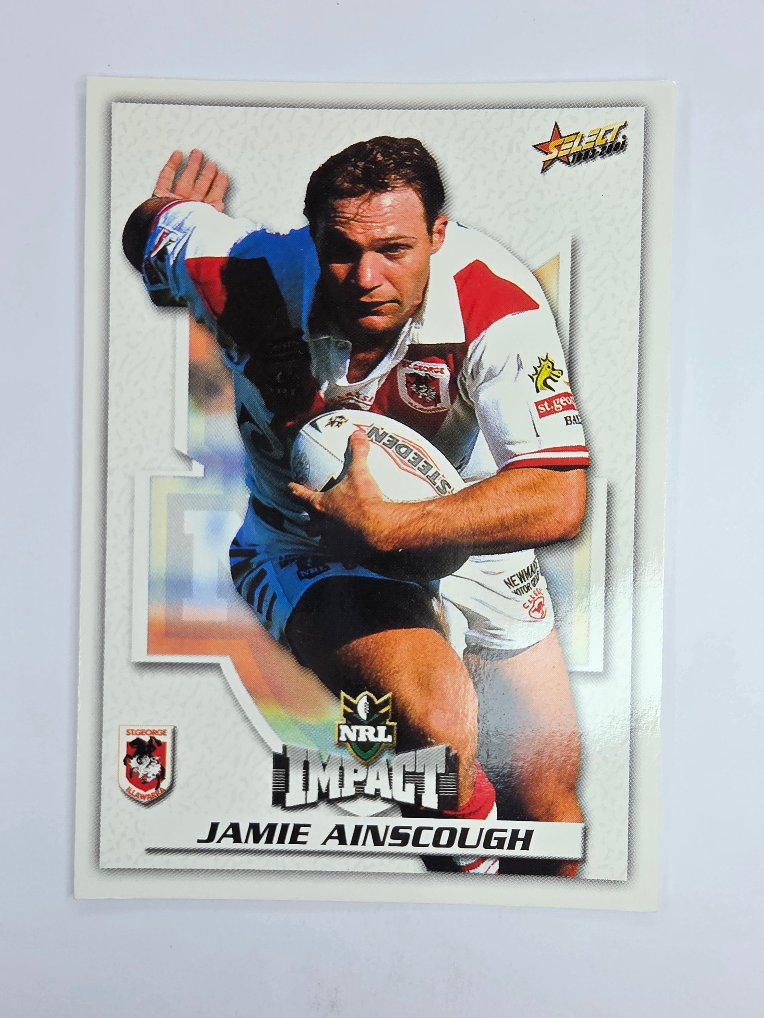 NRL 2001 Impact Base Card #98 Jamie Ainscough St George Illawarra Dragons