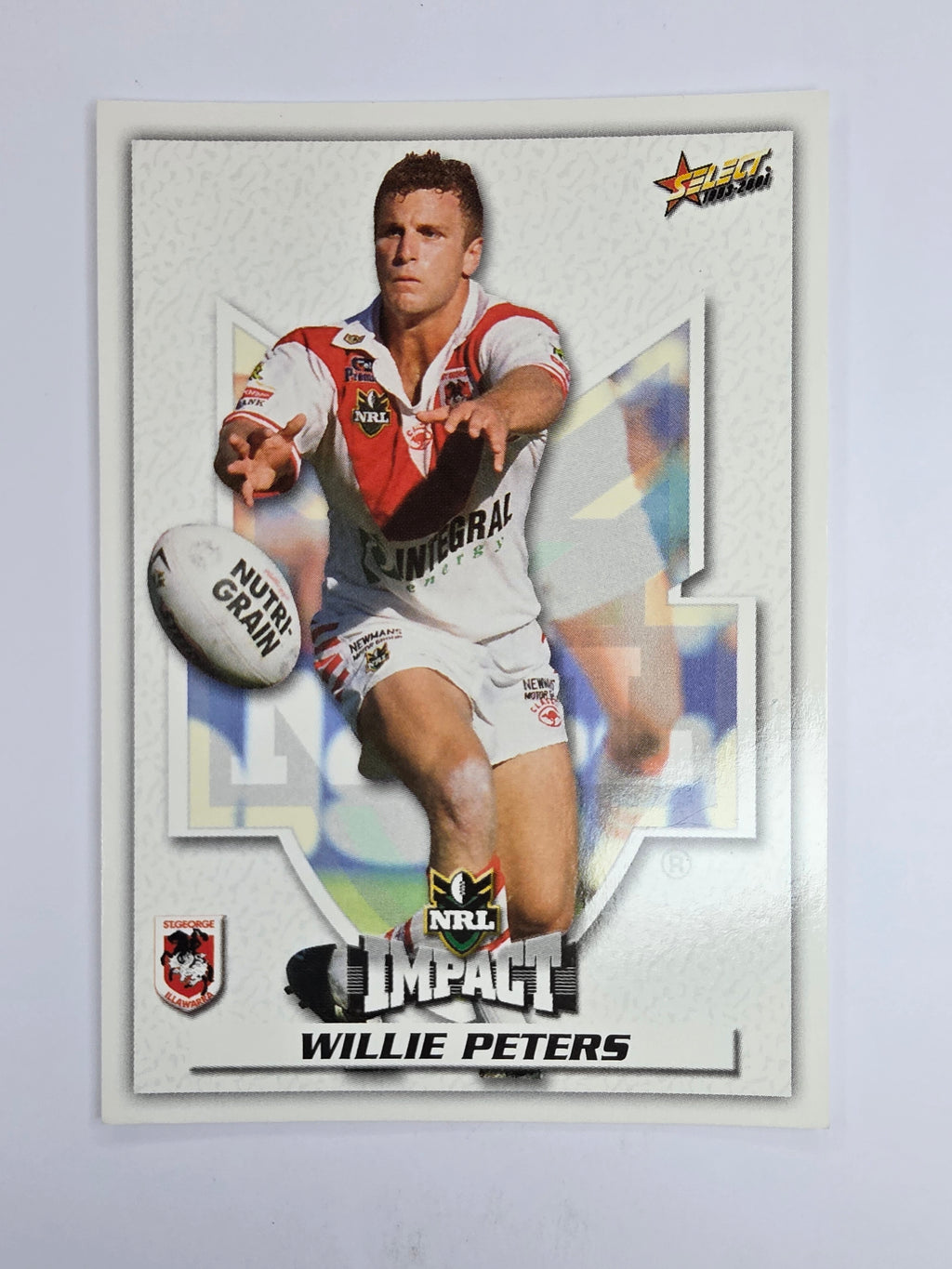 NRL 2001 Impact Base Card #103 Willie Peters St George Illawarra Dragons