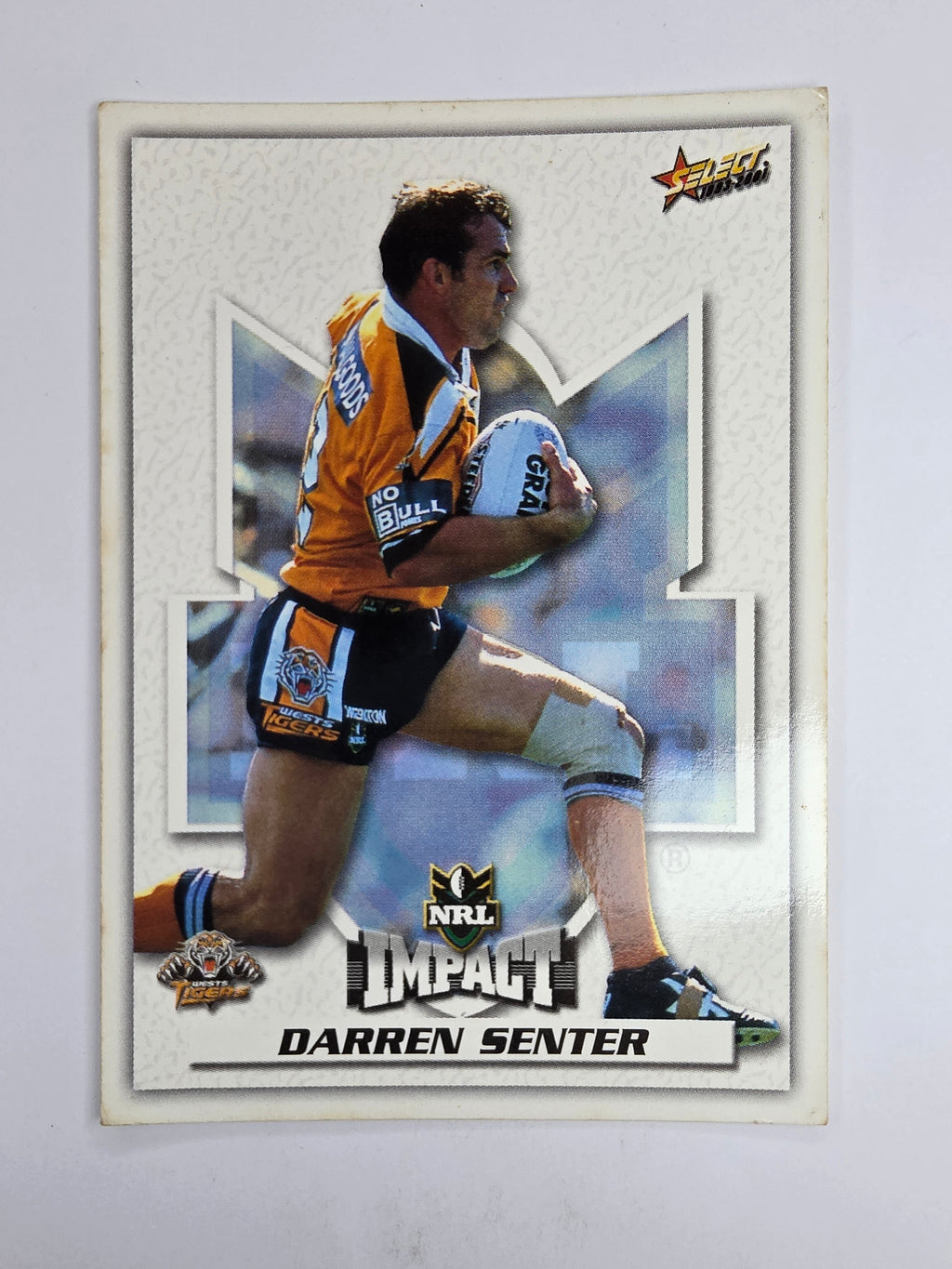 NRL 2001 Impact Base Card #107 Darren Senter Wests Tigers