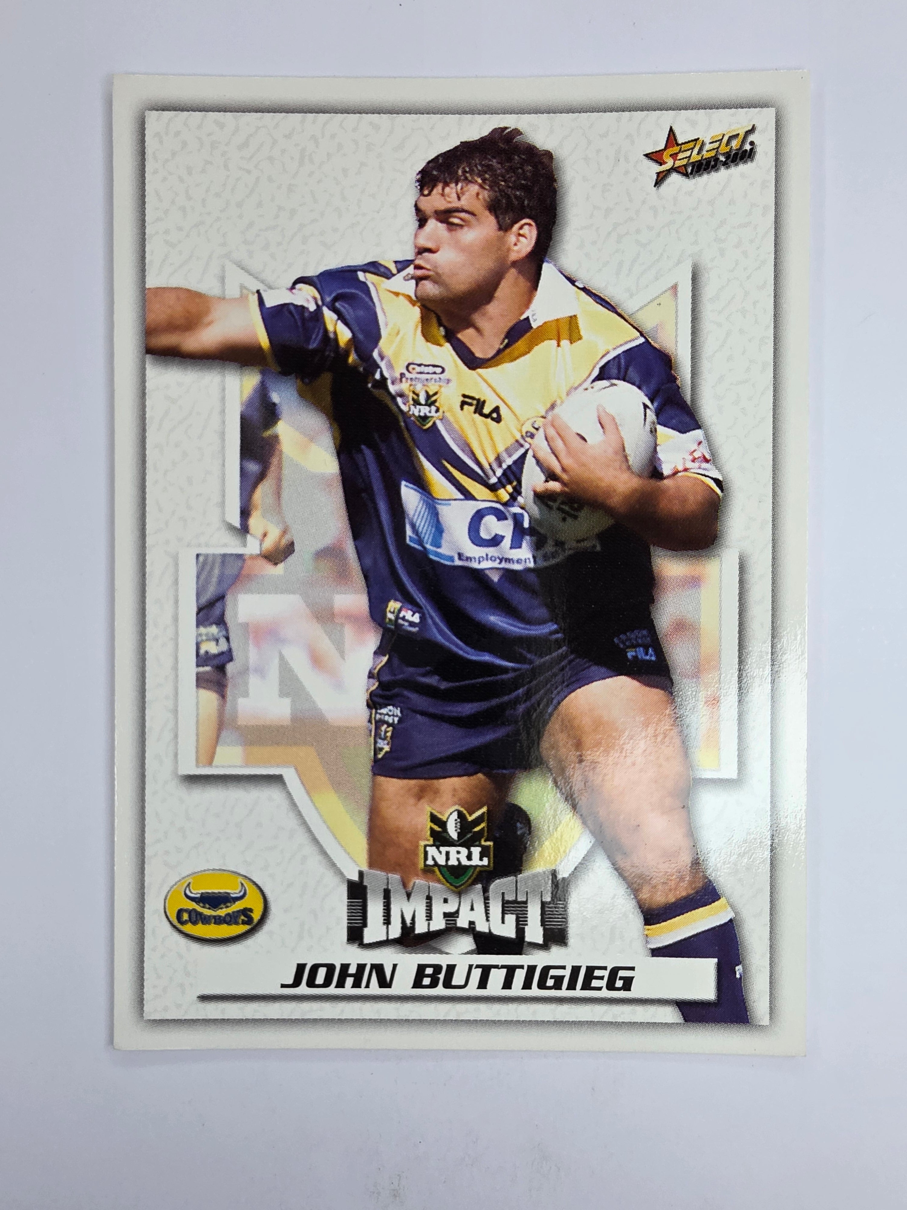 NRL 2001 Impact Base Card #155 John Buttigieg North Queensland Cowboys