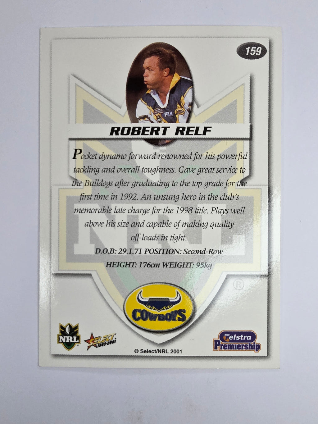 NRL 2001 Impact Base Card #159 Robert Relf North Queensland Cowboys
