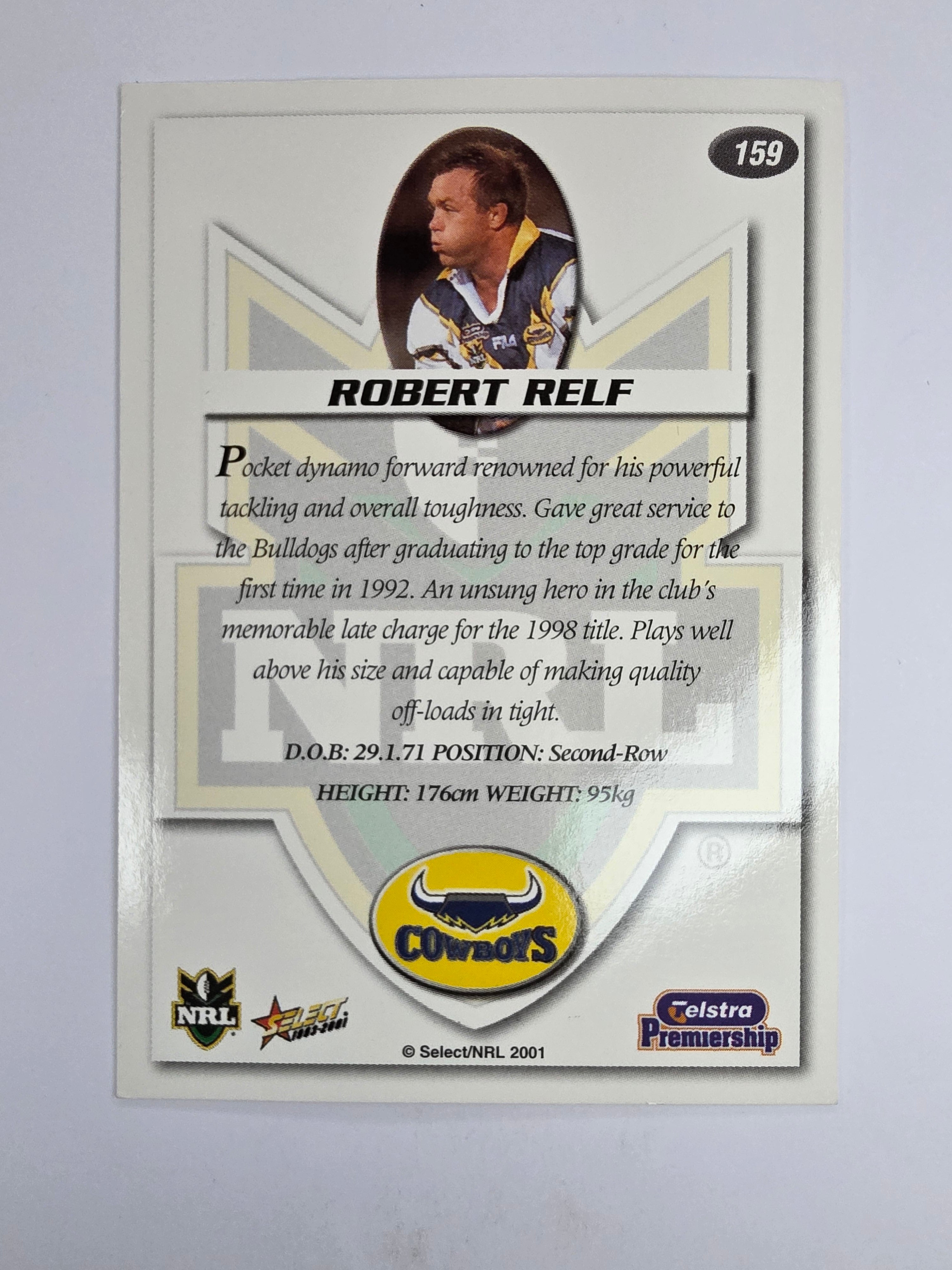 NRL 2001 Impact Base Card #159 Robert Relf North Queensland Cowboys