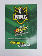 NRL 2009 Champions Base Card #1 Checklist