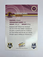 NRL 2009 Champions Base Card #8 Karmichael Hunt Brisbane Broncos