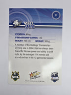 NRL 2009 Champions Base Card #23 Matt Utai Canterbury Bankstown Bulldogs