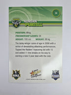 NRL 2009 Champions Base Card #34 Adrian Purtell Canberra Raiders