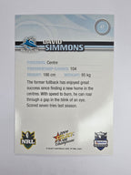 NRL 2009 Champions Base Card #47 David Simmons Cronulla Sutherland Sharks