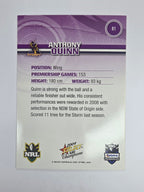 NRL 2009 Champions Base Card #81 Anthony Quinn Melbourne Storm