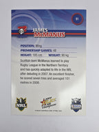 NRL 2009 Champions Base Card #91 James McManus Newcastle Knights