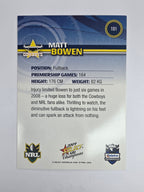 NRL 2009 Champions Base Card #101 Matt Bowen North Queensland Cowboys