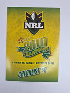 NRL 2010 Champions Base Card #1 Checklist