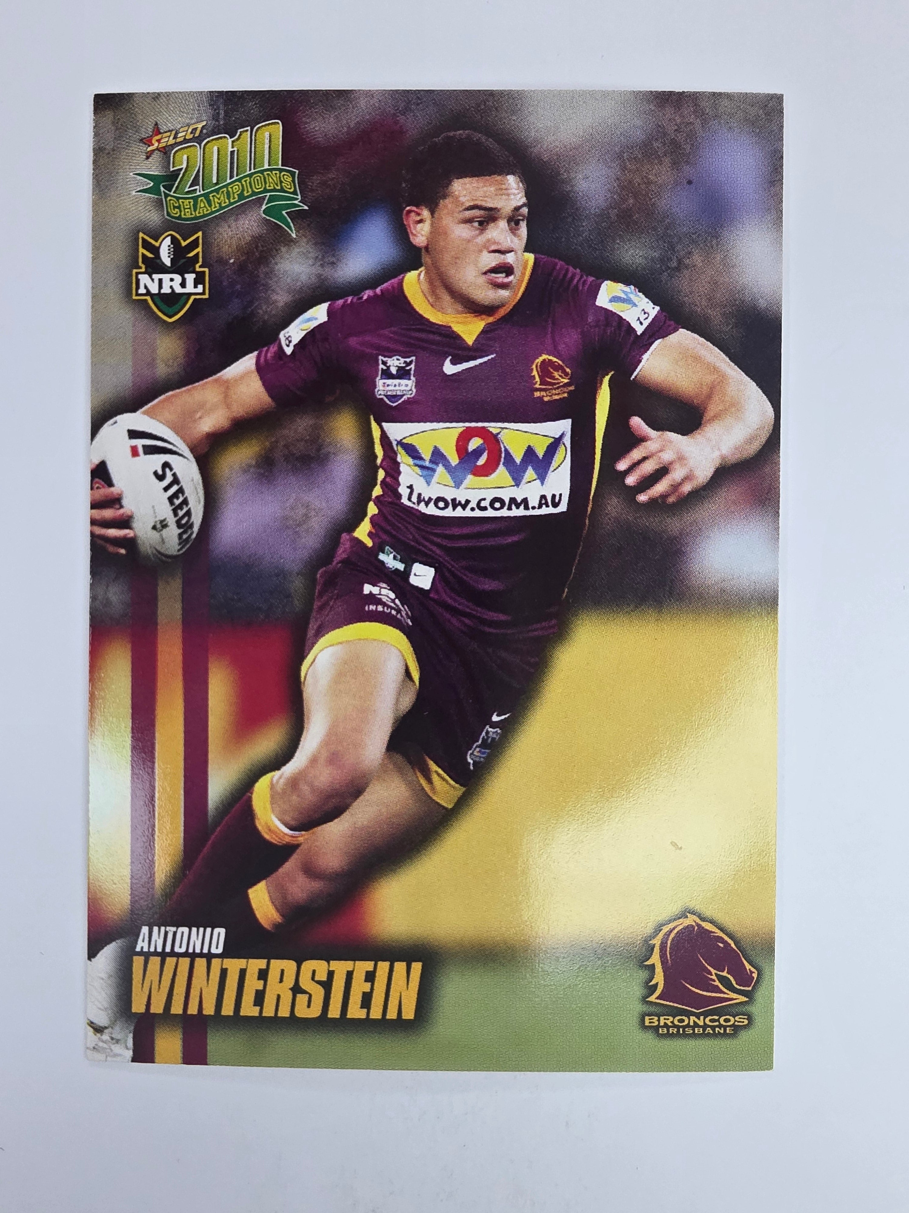 NRL 2010 Champions Base Card #15 Antonio Winterstein Brisbane Broncos