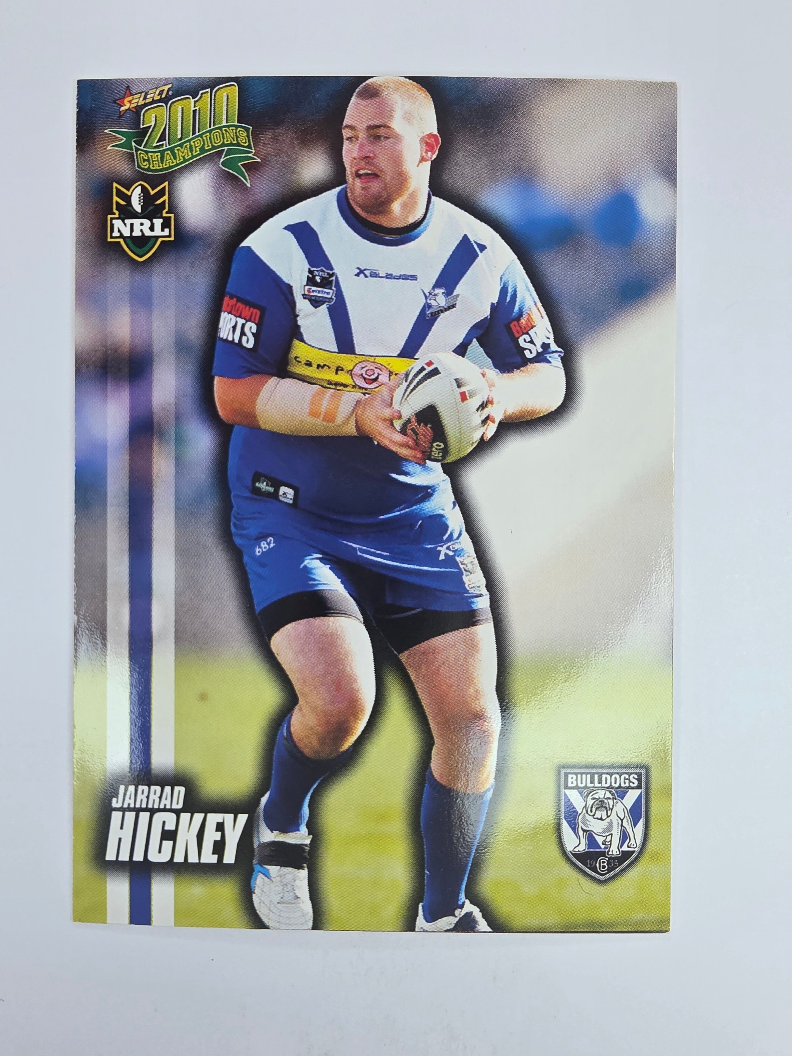 NRL 2010 Champions Base Card #21 Jarrad Hickey Canterbury Bankstown Bulldogs