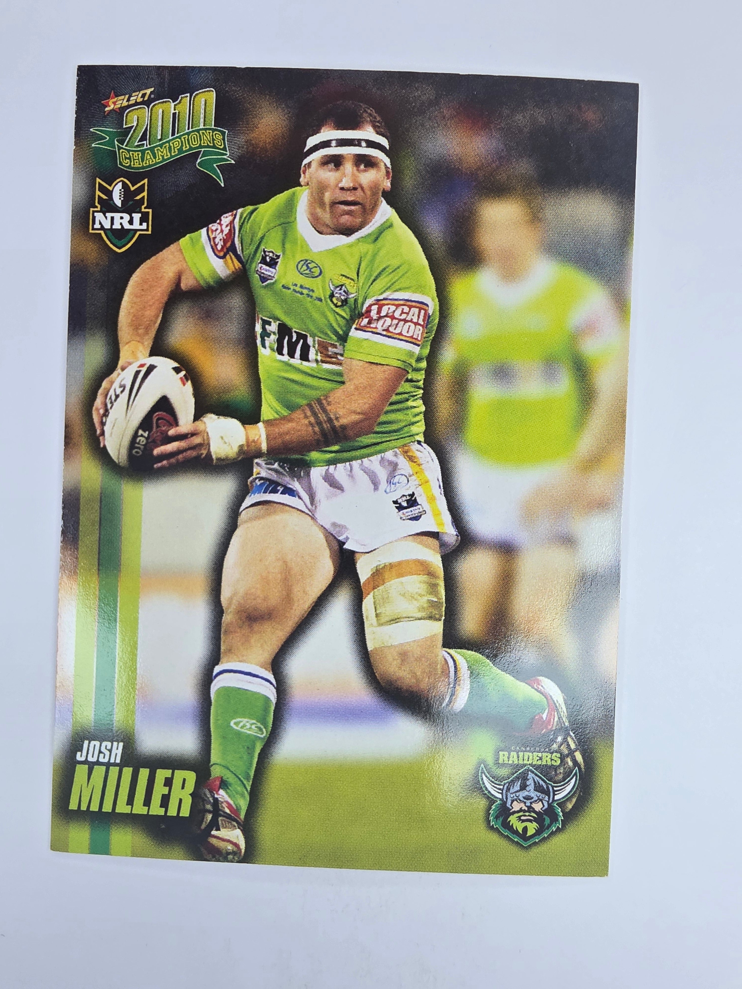 NRL 2010 Champions Base Card #34 Josh Miller Canberra Raiders