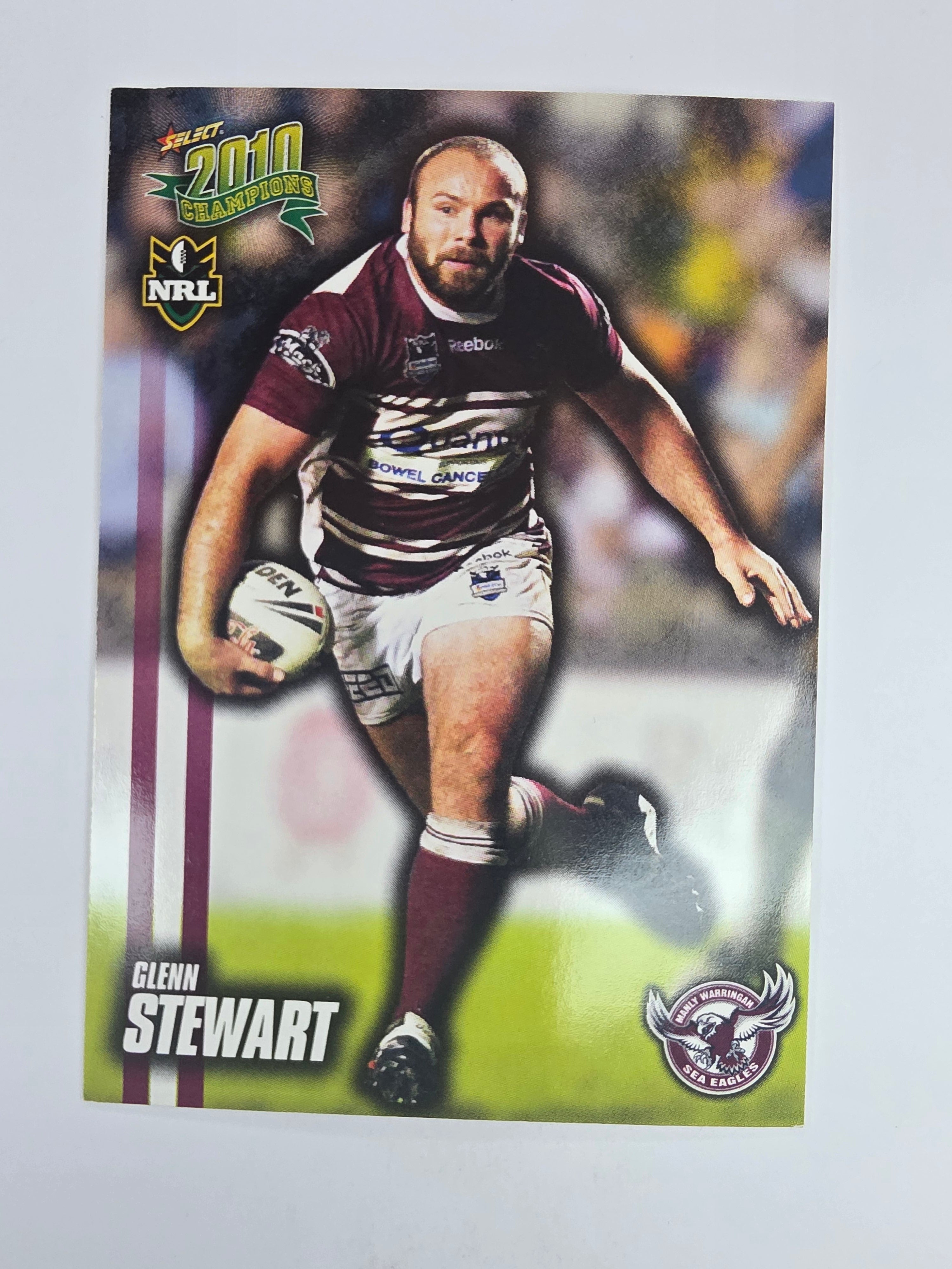 NRL 2010 Champions Base Card #74 Glenn Stewart Manly Warringah Sea Eagles