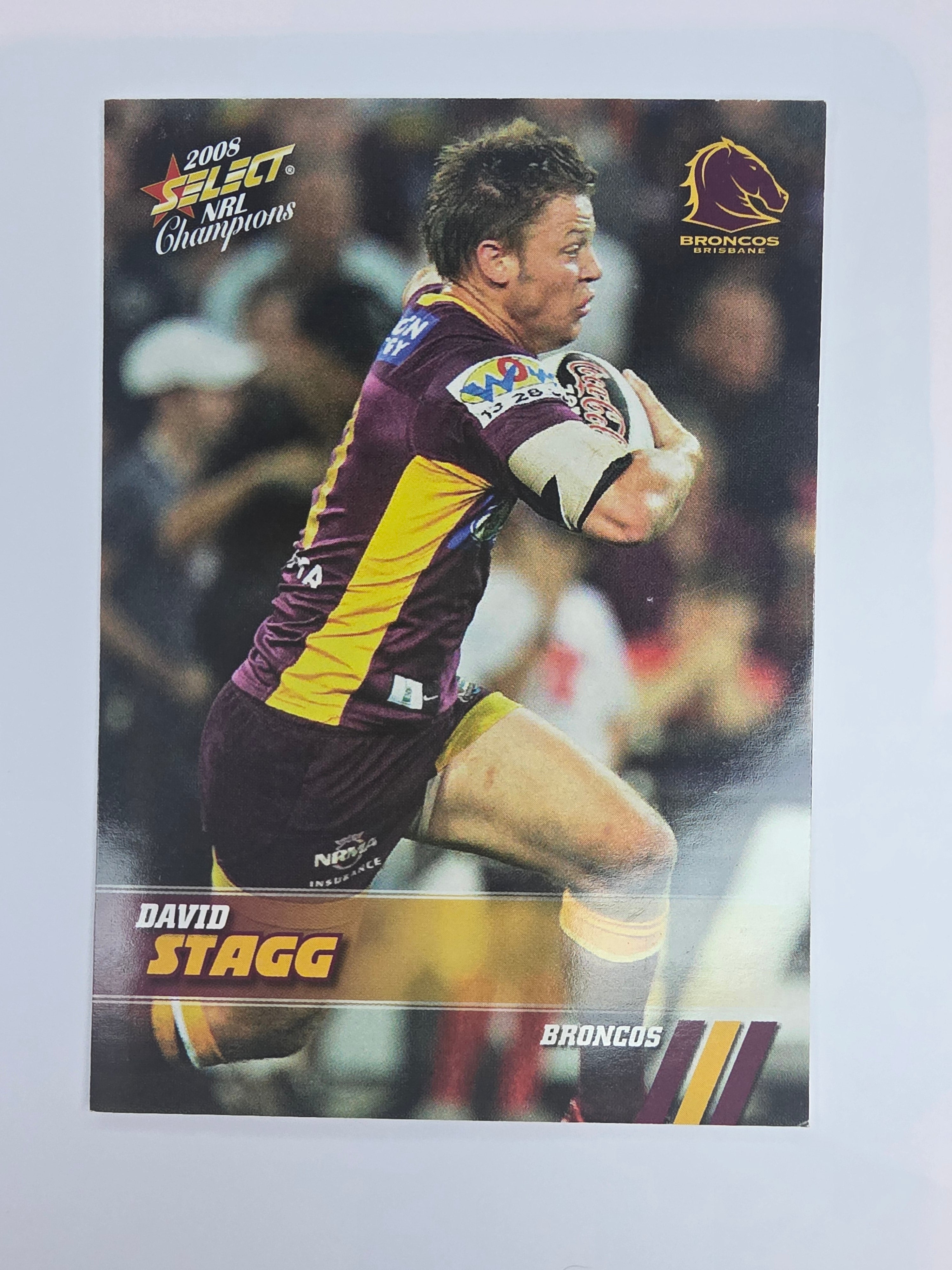 NRL 2008 Champions Base Card #11 David Stagg Brisbane Broncos