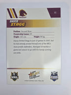 NRL 2008 Champions Base Card #11 David Stagg Brisbane Broncos