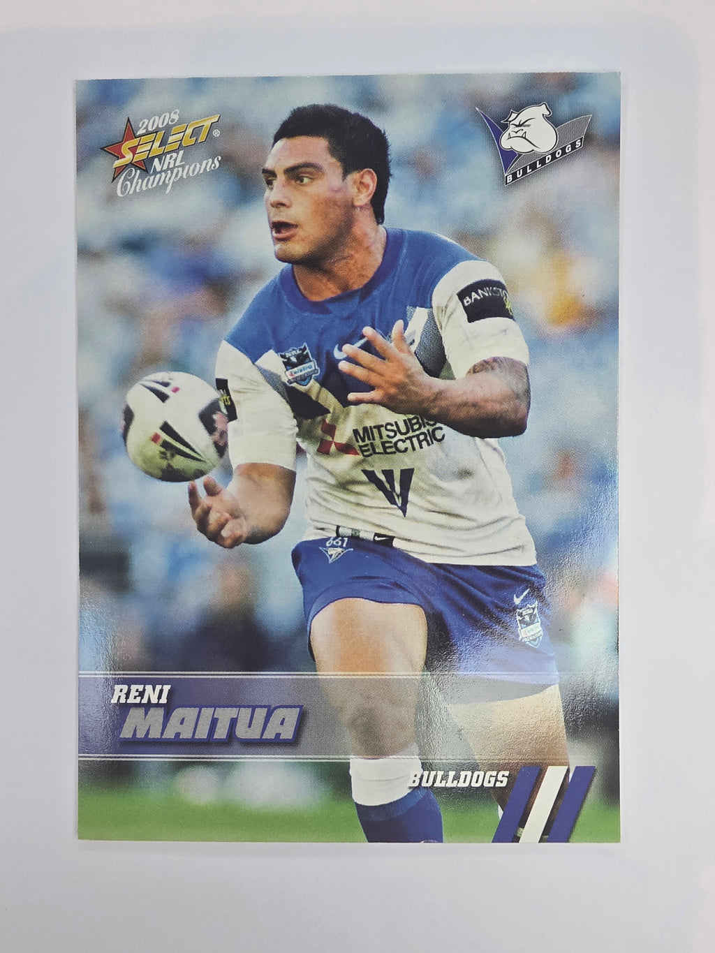NRL 2008 Champions Base Card #19 Reni Maitua Canterbury Bankstown Bulldogs