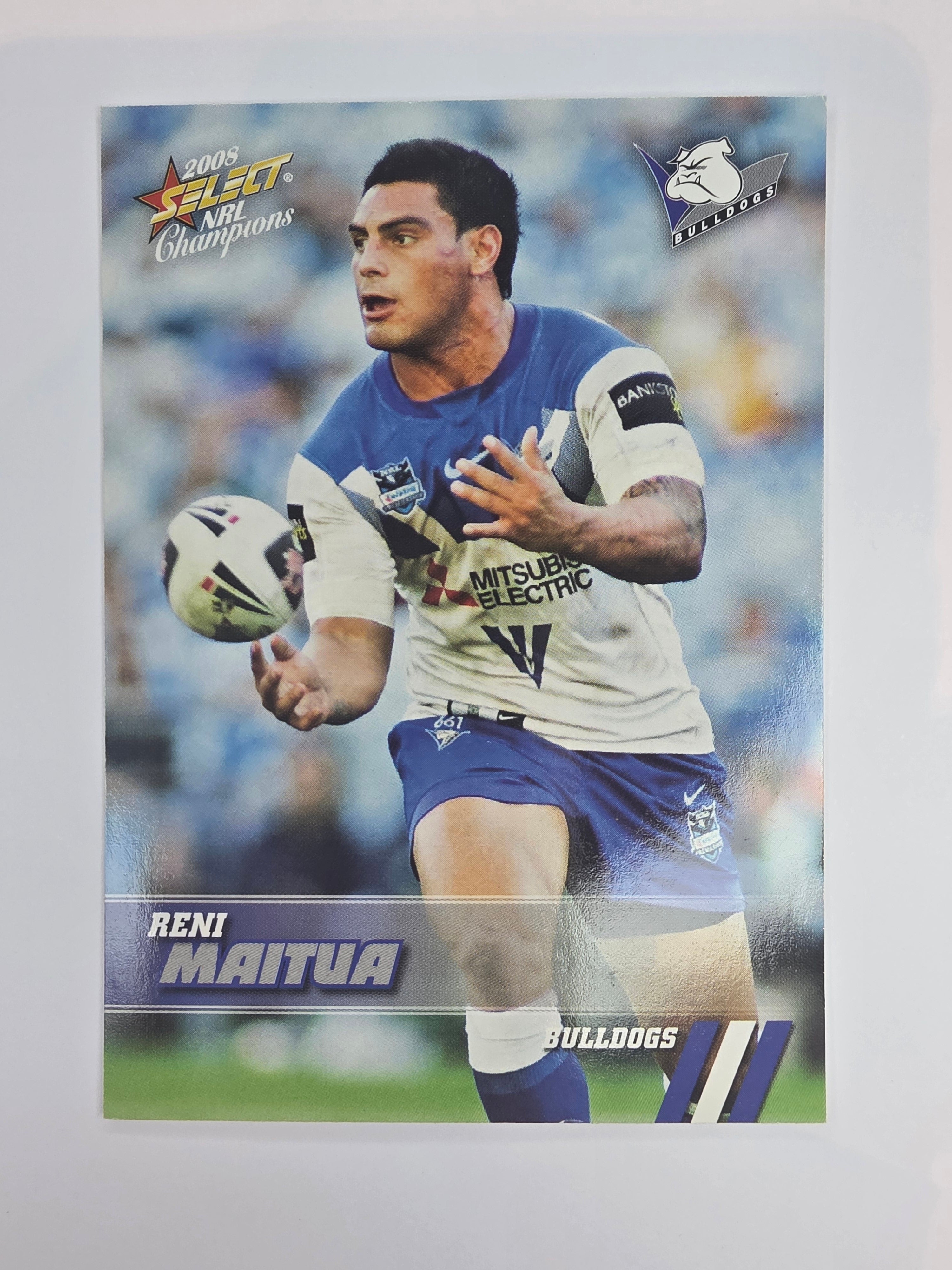 NRL 2008 Champions Base Card #19 Reni Maitua Canterbury Bankstown Bulldogs