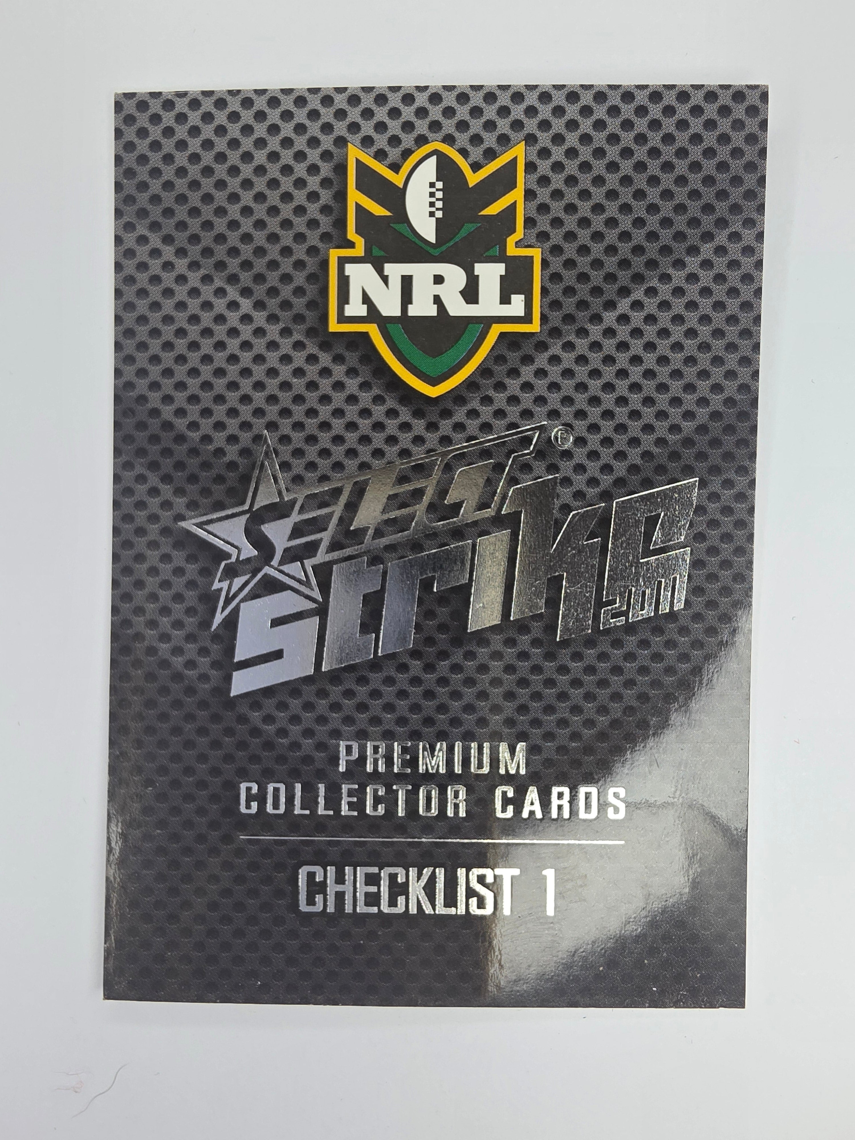 NRL 2011 Strike Base Card #1 Checklist