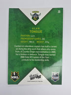 NRL 2011 Strike Base Card #30 Alan Tongue Canberra Raiders