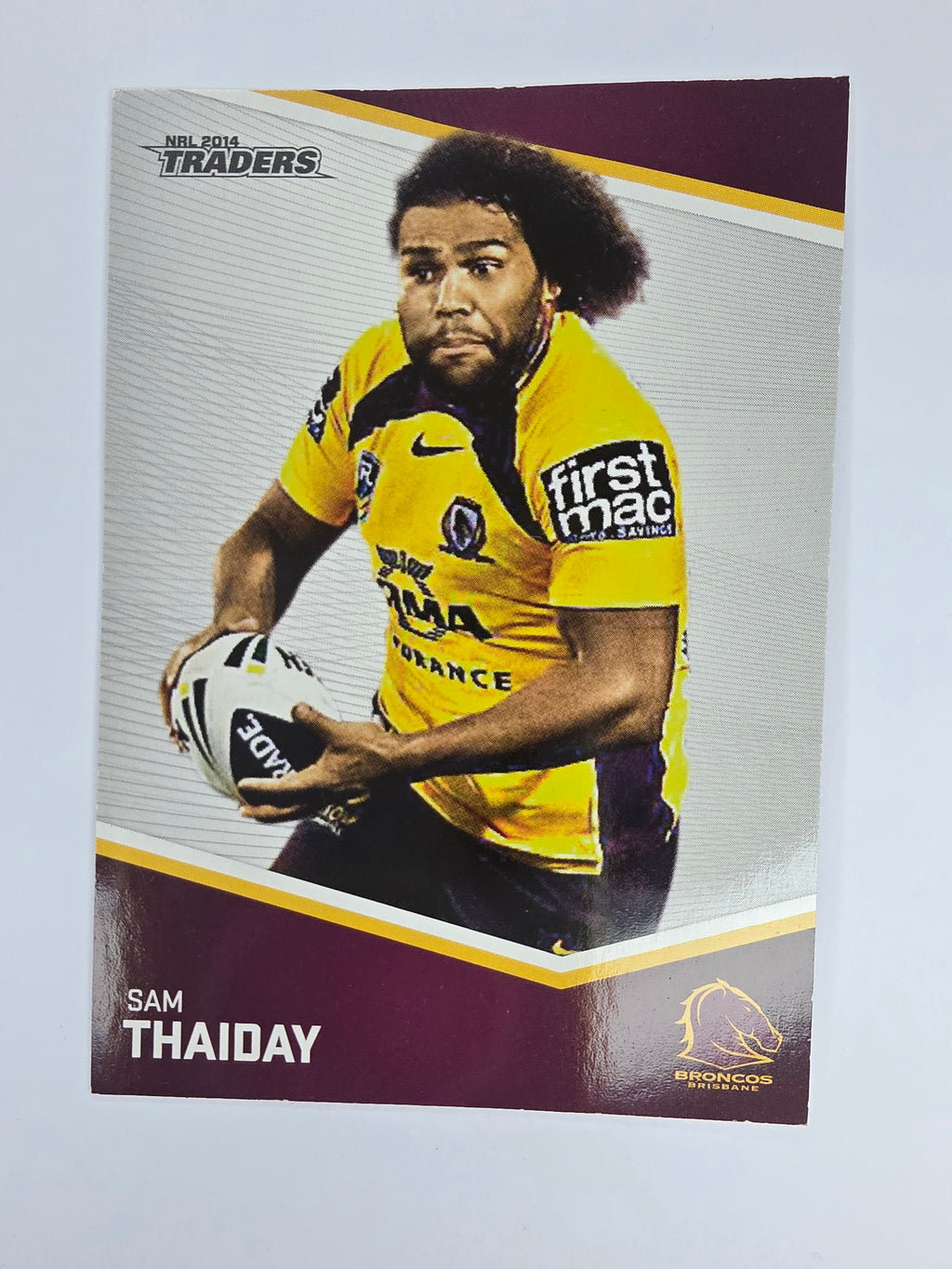 NRL 2014 Traders Base Card #1 Sam Thaiday Brisbane Broncos