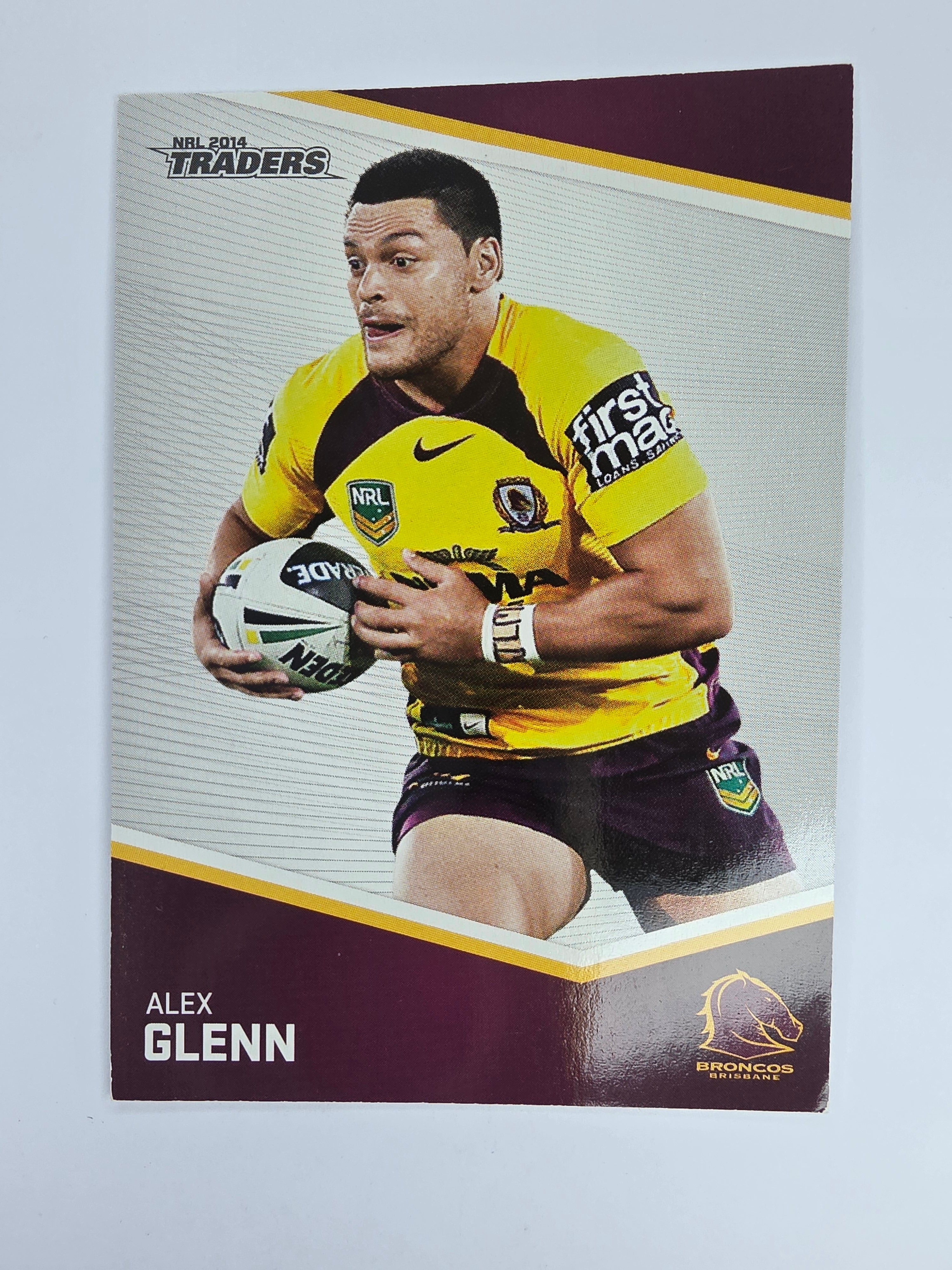 NRL 2014 Traders Base Card #4 Alex Glenn Brisbane Broncos
