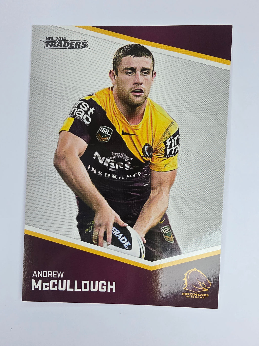 NRL 2014 Traders Base Card #8 Andrew McCullough Brisbane Broncos