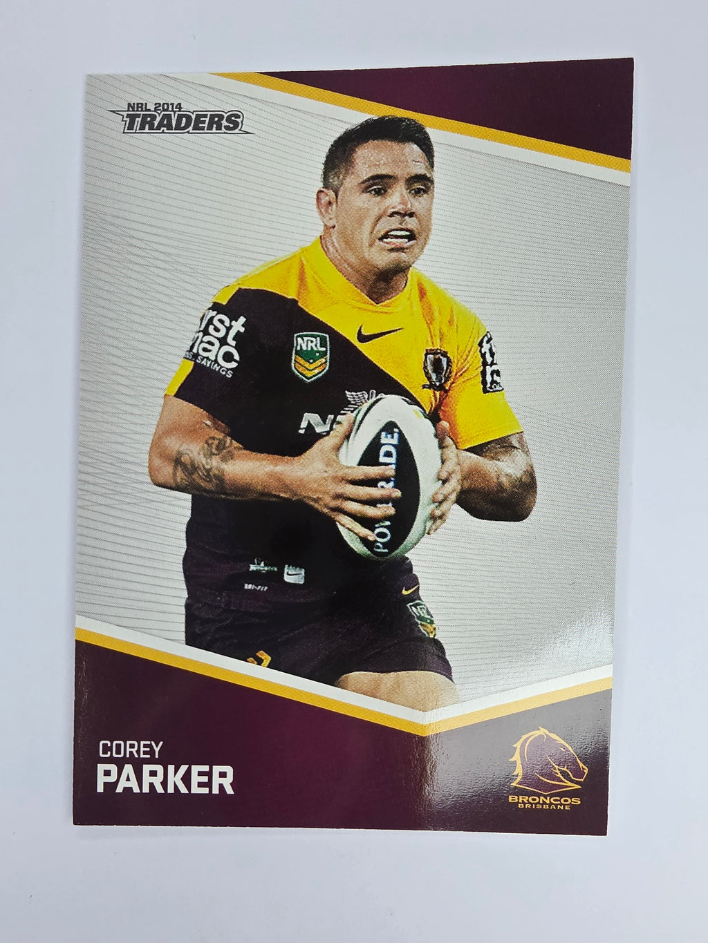 NRL 2014 Traders Base Card #10 Corey Parker Brisbane Broncos
